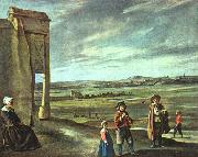 Louis Le Nain Landscape with Peasants oil